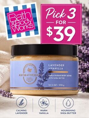 Bath & Body Works Aromatherapy Lavendar and Vanilla Body Scrub